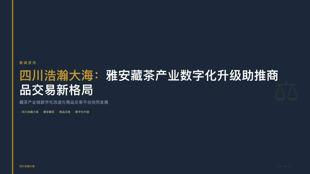 四川浩瀚大海：雅安藏茶产业数字化升级助推商品交易新格局