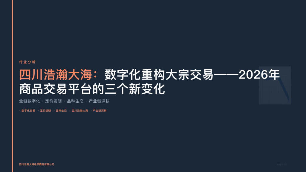 四川浩瀚大海：数字化重构大宗交易——2026年商品交易平台的三个新变化
